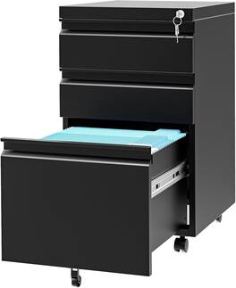 Acekool - Mobile File Cabinet , with Lock & Keys, 3 Drawer