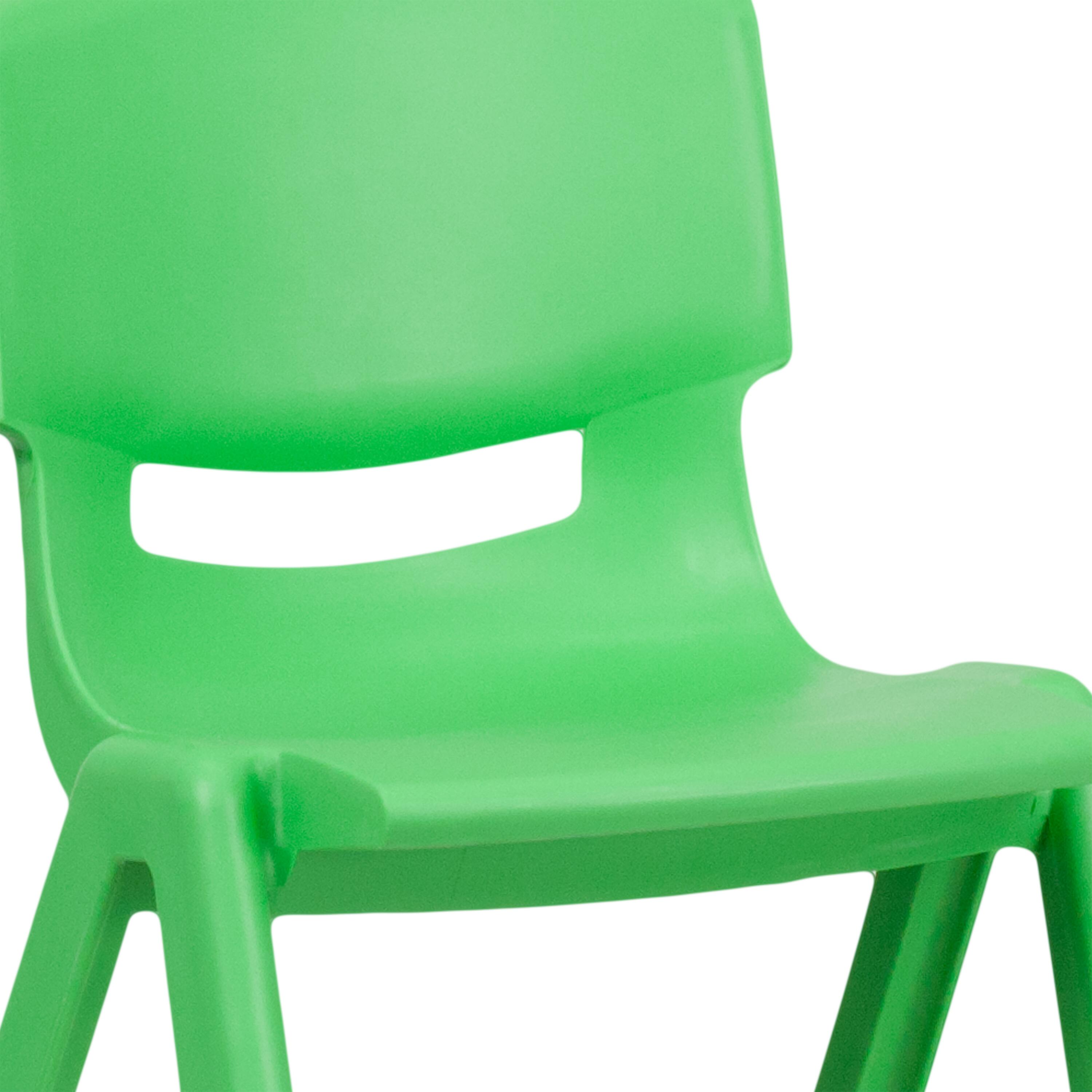 Alt View 9. Emma + Oliver - 2 Pack Plastic Stack School Chair with 13.25"H Seat, K-2 School Chair - Green.