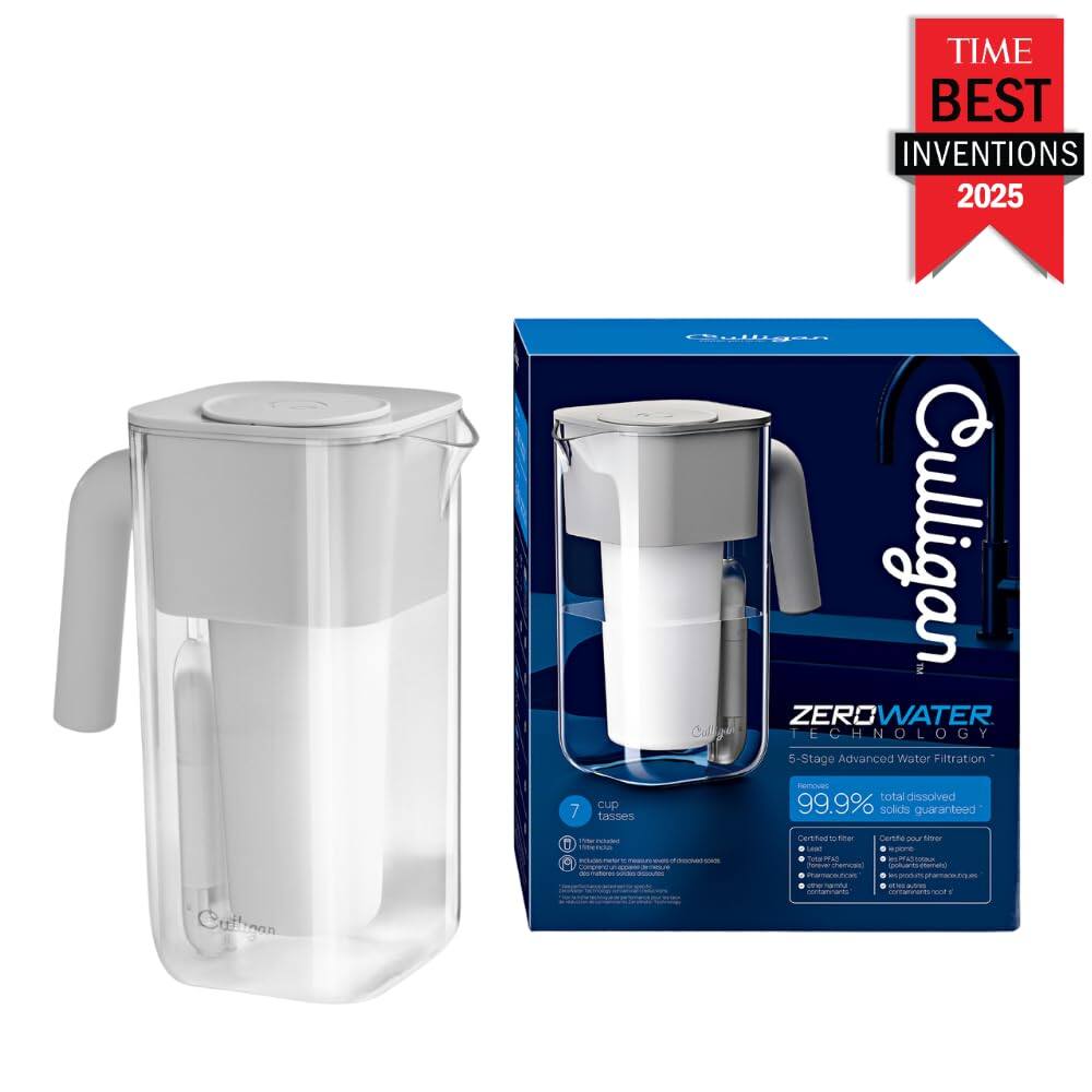 TIME BEST INVENTIONS 2025

Culligan ZEROWATER TECHNOLOGY

5-Stage Advanced Water Filtration

99.9% total dissolved solids guaranteed

7 cup capacity