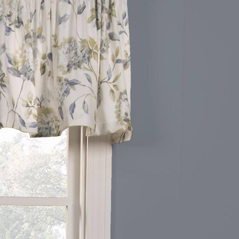 Angle. Ellis Curtain - Ellis Curtain Abigail High Quality Water Proof Room Darkening Blackout Tailored Window Valance - 80x15" Porcelain - Porcelain.