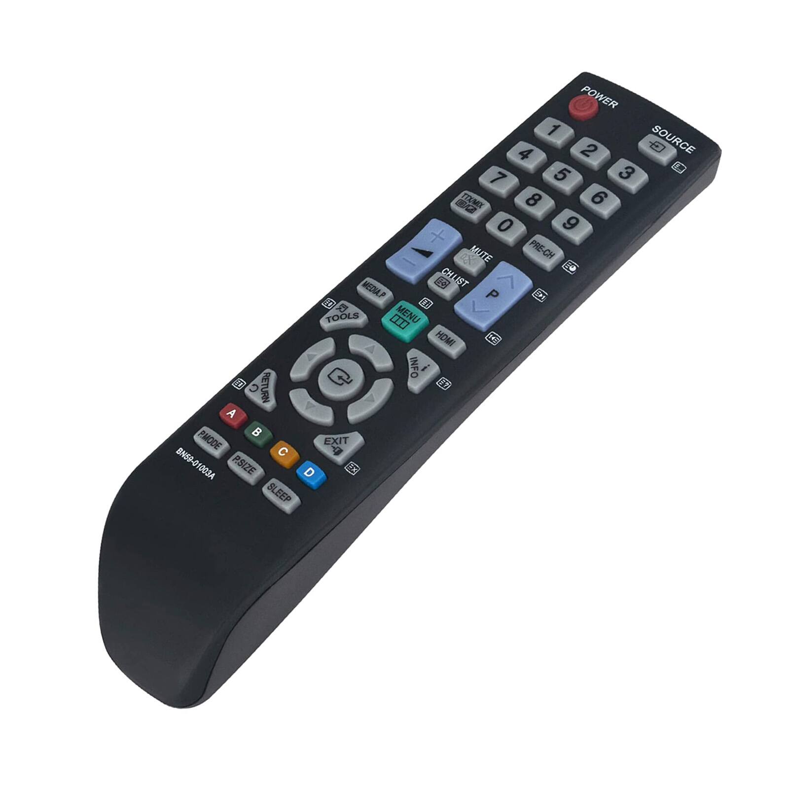 POWER 1 4 2 SOURCE 7 5 3 /2 TTX/MIX 8 6 0 9 MUTE PRE-CH EO MEDIA.P  CHLIST P   TOOLS  MENU HDMI EDI D INFO  A RETURN  P.MODE  EXIT IP- BN59-01003A P.SIZE D x= SLEEP