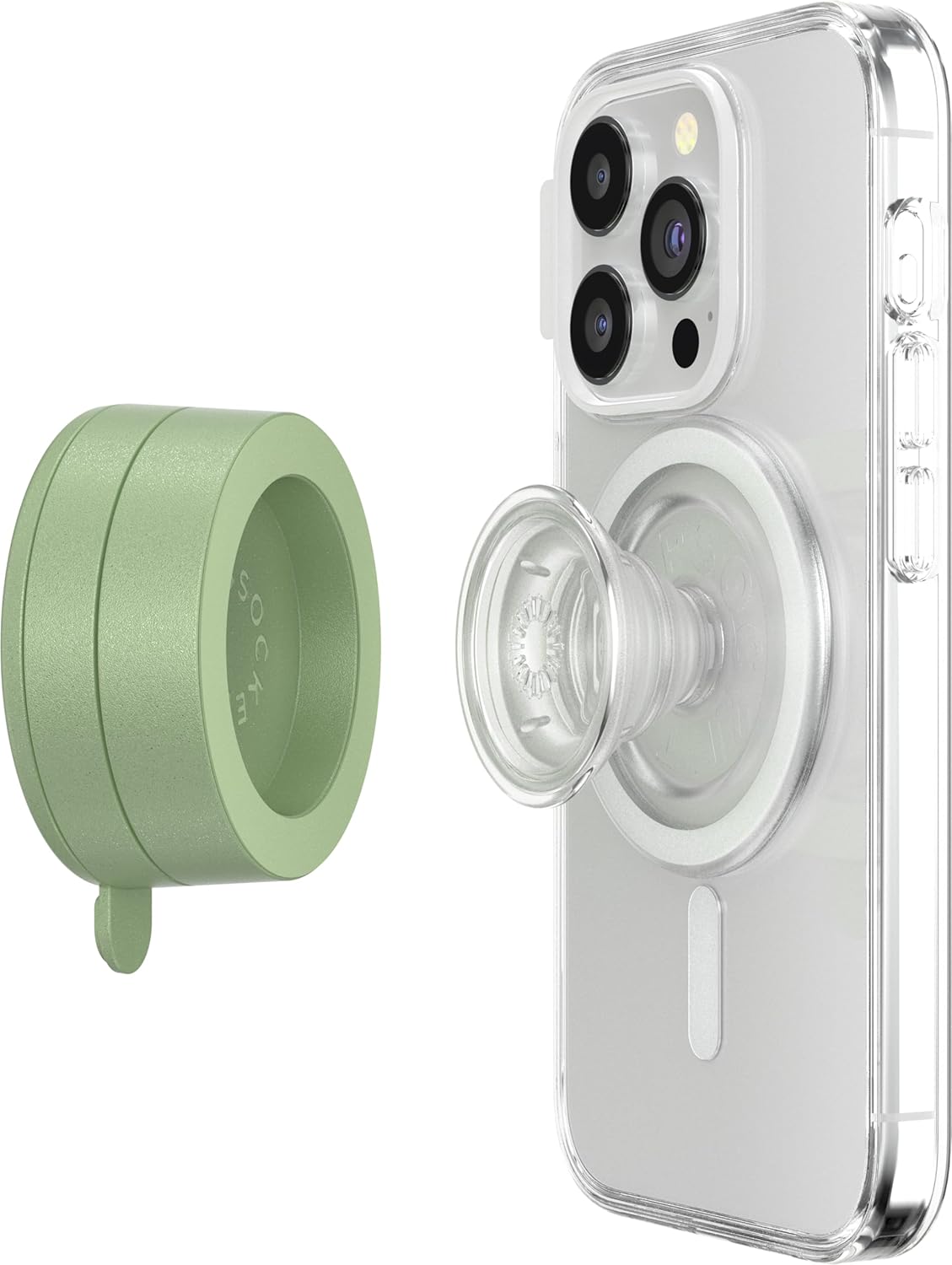 Alt View 11. PopSockets - Multi-Surface Magnetic Suction Phone with MagSafe for Mobile Phones - Metallic Eucalyptus.