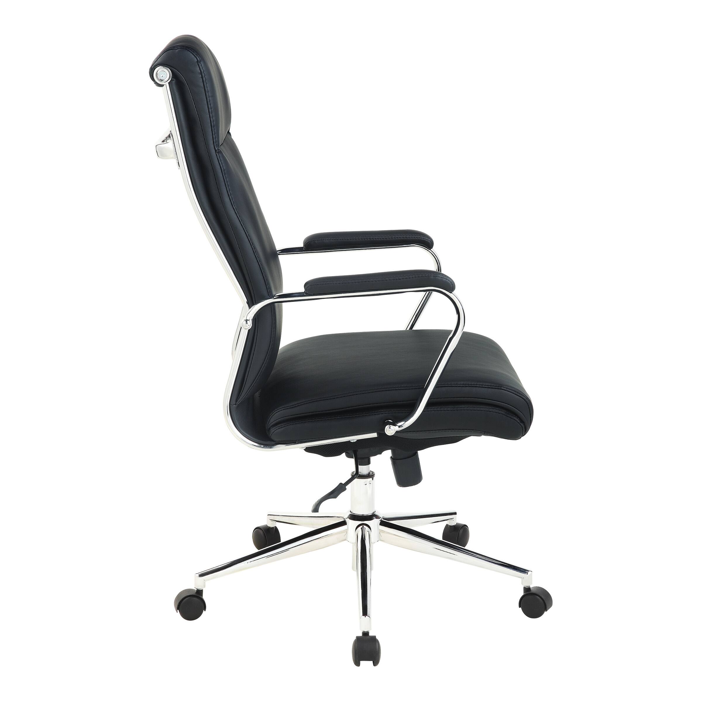 Left. Office Star Products - High Back Antimicrobial Fabric Chair - Dillon Black.