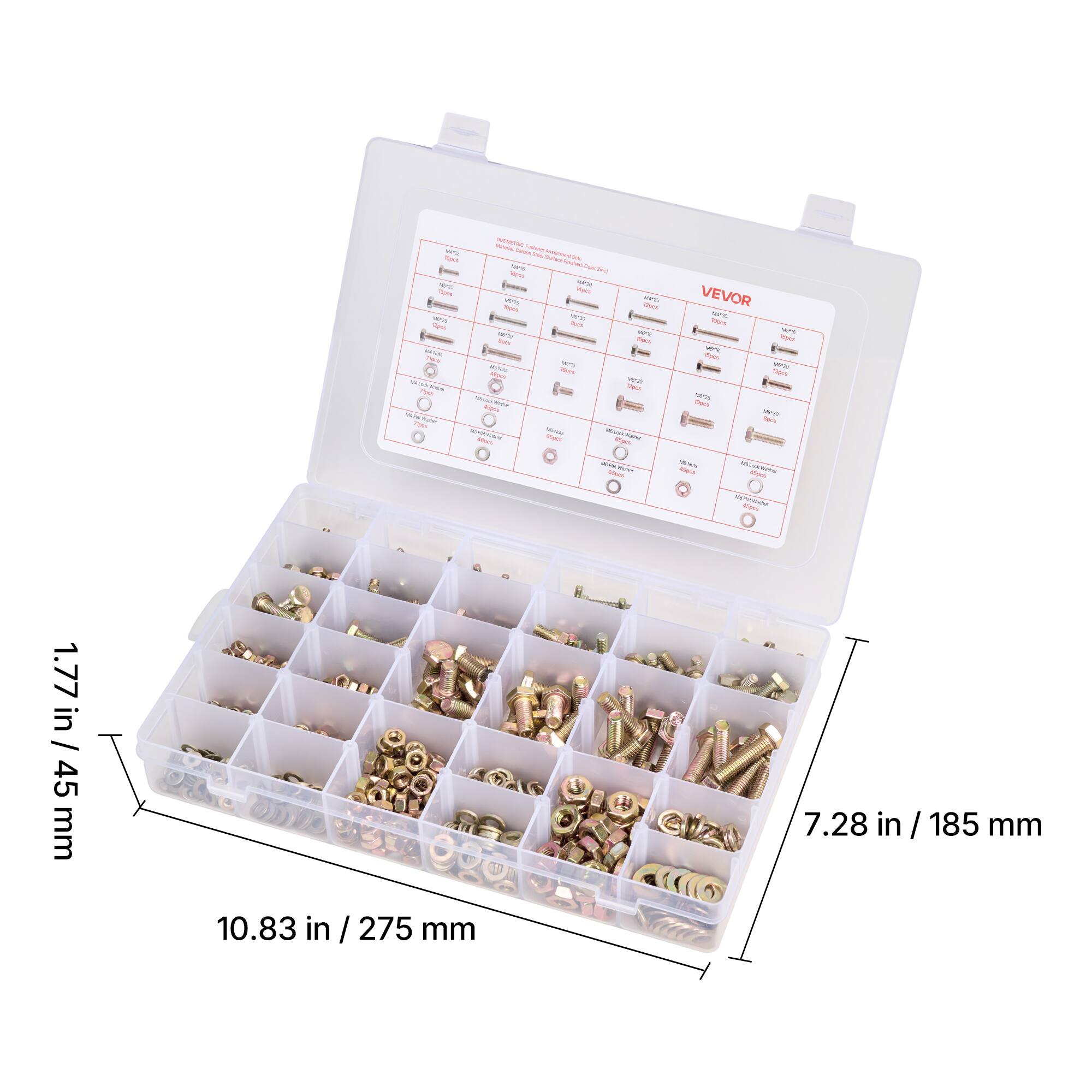 - VEVOVOR
- 1.77 in / 45 mm
- 7.28 in / 185 mm
- 10.83 in / 275 mm