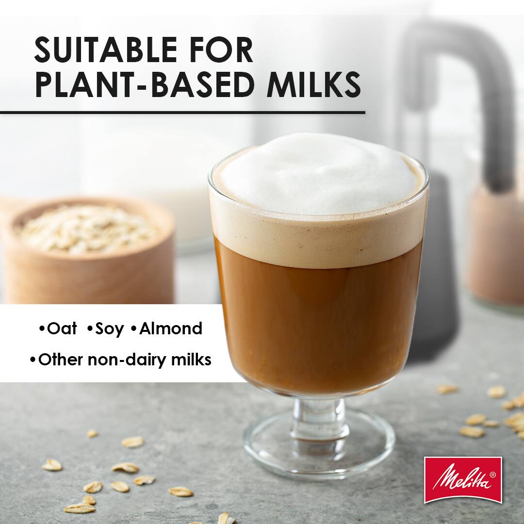 SUITABLE FOR PLANT-BASED MILKS

- Oat
- Soy
- Almond
- Other non-dairy milks

Melitta