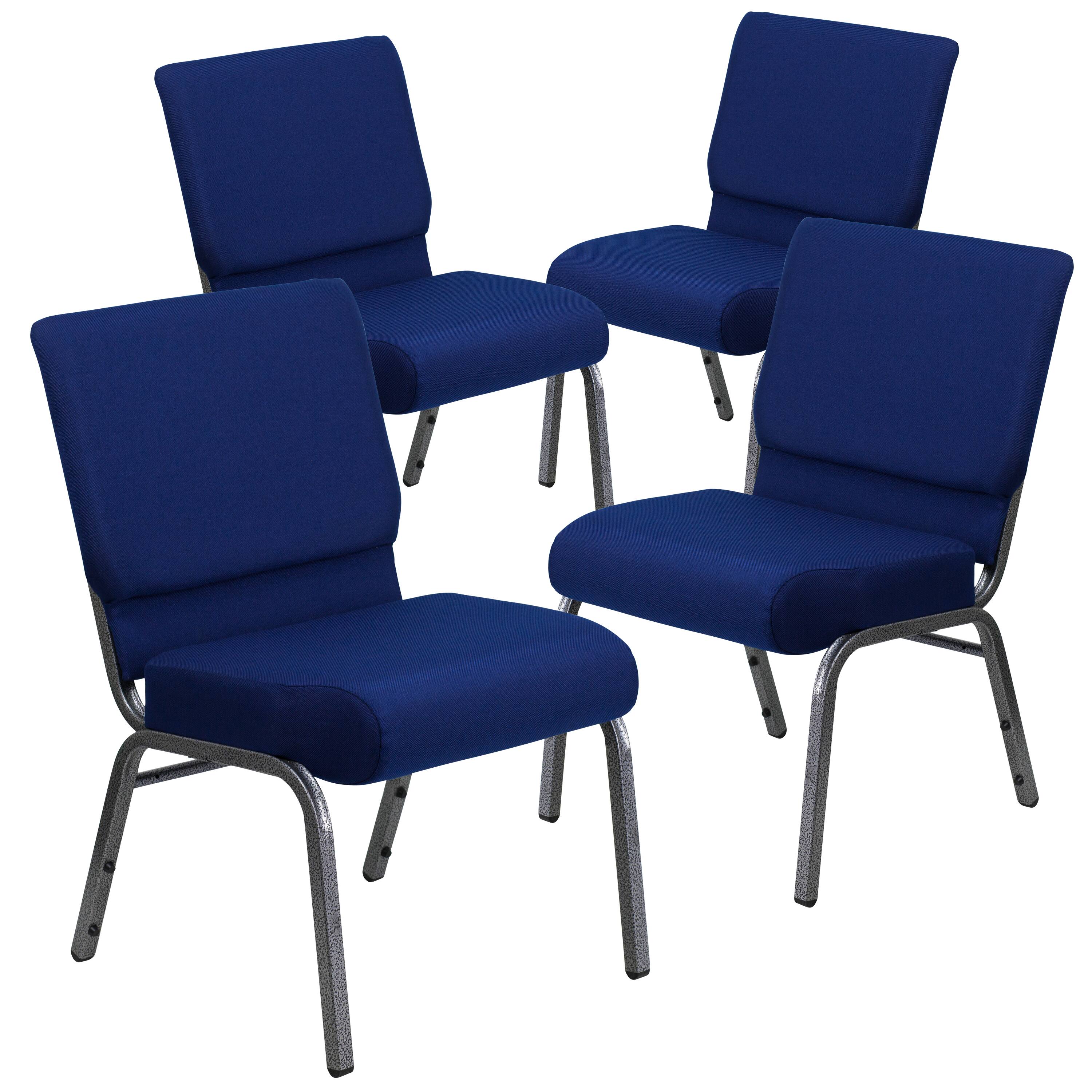 Navy Blue Fabric/Silver Vein Frame