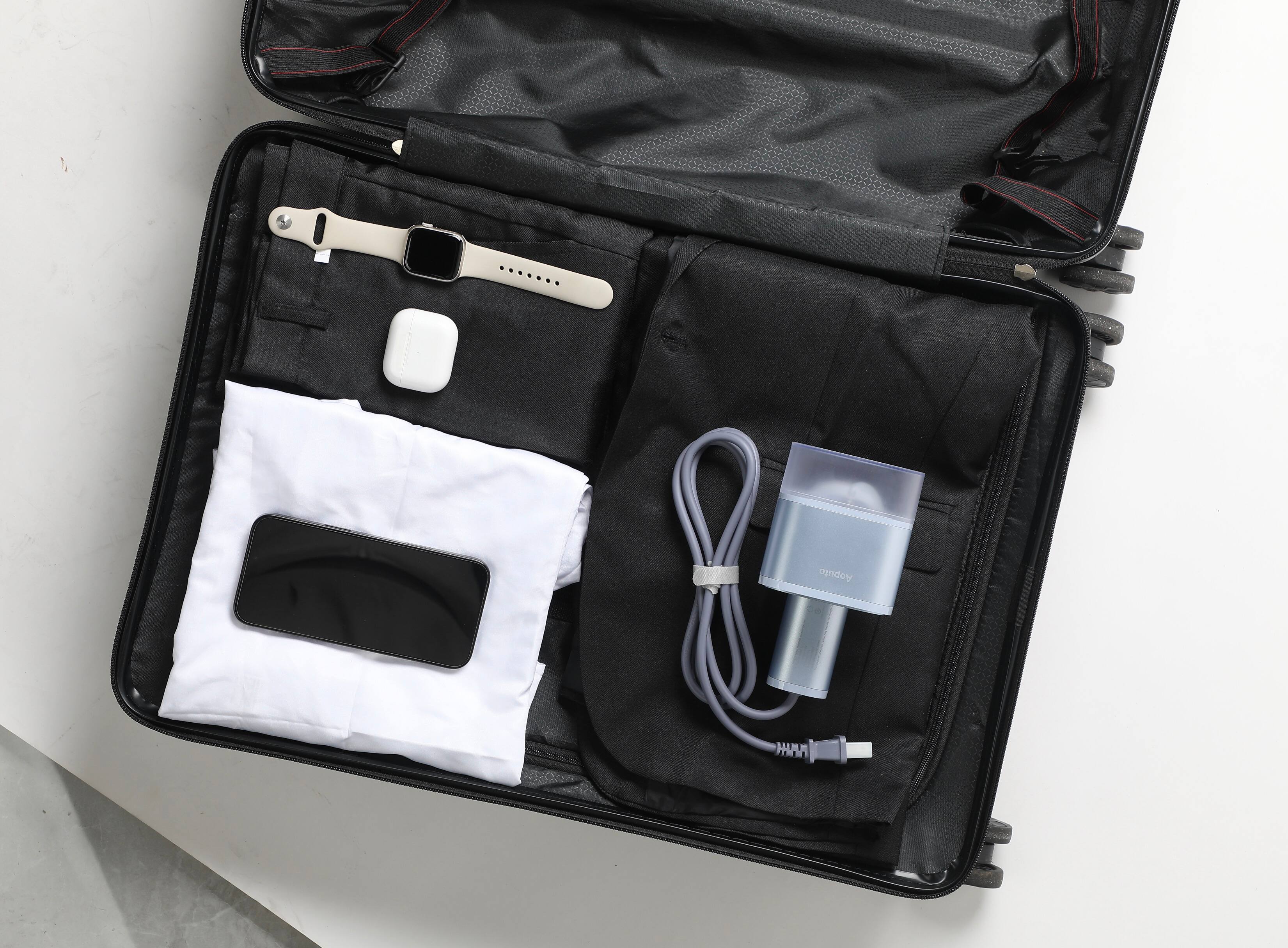 Alt View 7. Aoputo - Travel Portable Foldable Garment Steamer – 900W Power, 15s Fast Preheat, 10-Min Continuous Steam, Lightweight Iron - Blue.