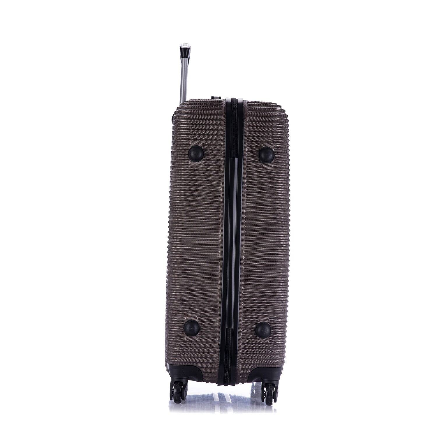 Alt View 3. InUSA - Royal lightweight hardside Spinner 3 Piece Luggage Set 20"/24"/28" - BROWN.