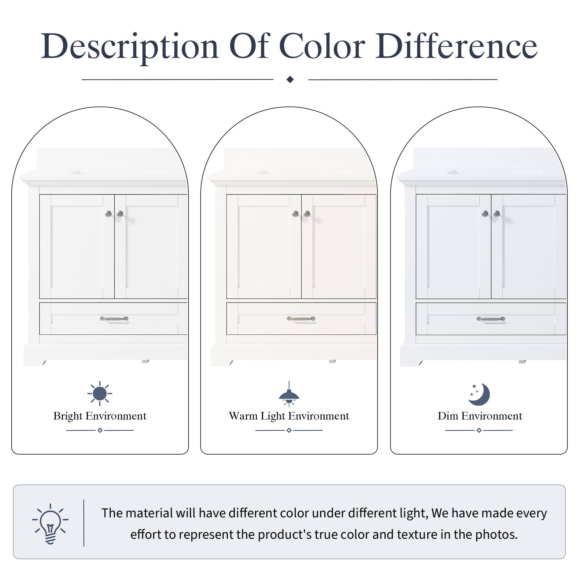 Description Of Color Difference

Bright Environment Warm Light Environment Dim Environment

The material will have different color under different light, We have made every effort to represent the product's true color and texture in the photos.