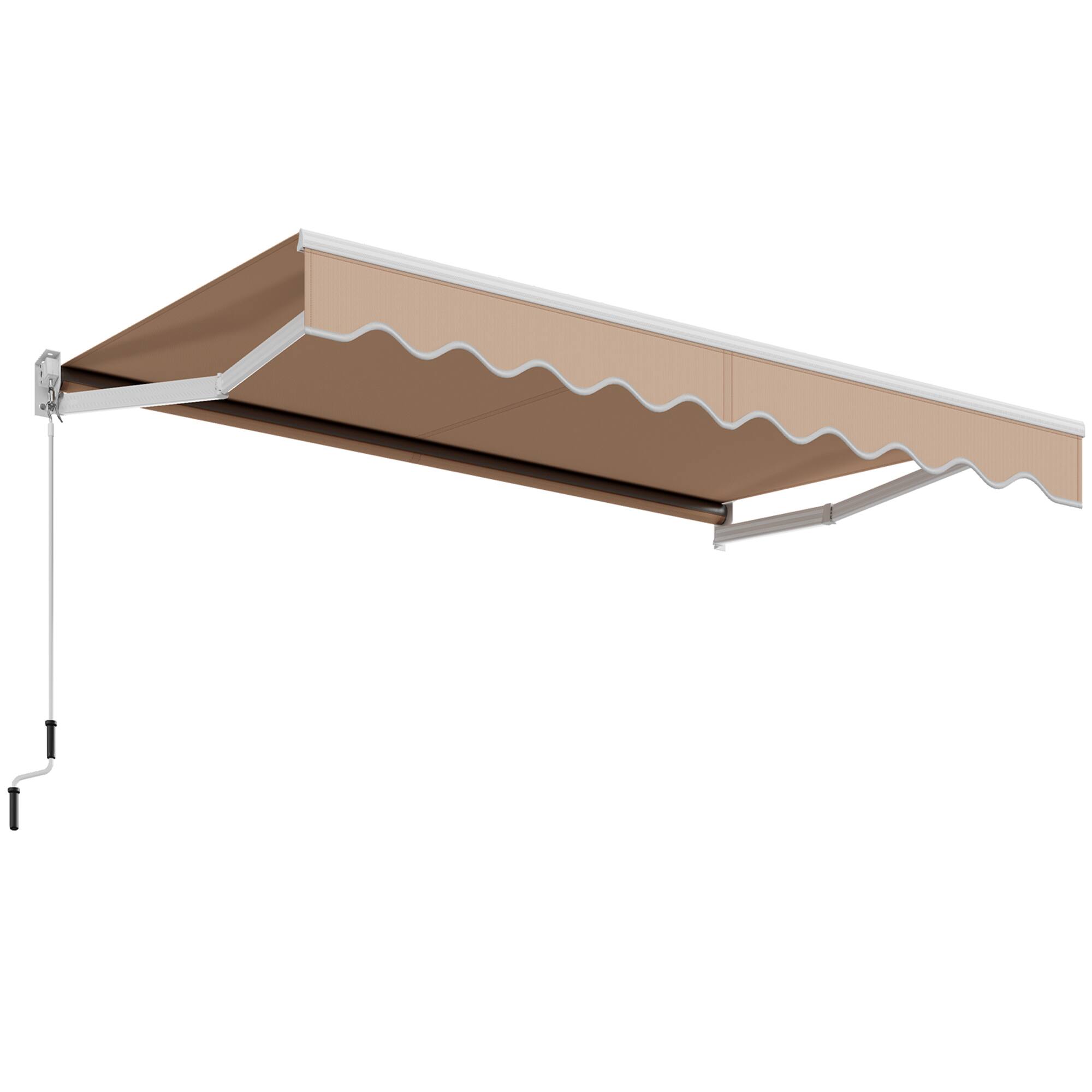 Alt View 8. Gymax - Gymax 10' x 8.2' Retractable Awning Sunshade Shelter Manual Crank Handle Beige - Beige.
