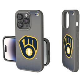 Keyscaper - MLB - Milwaukee Brewers - Linen Logo iPhone Soft Touch Case - 14 - Gray