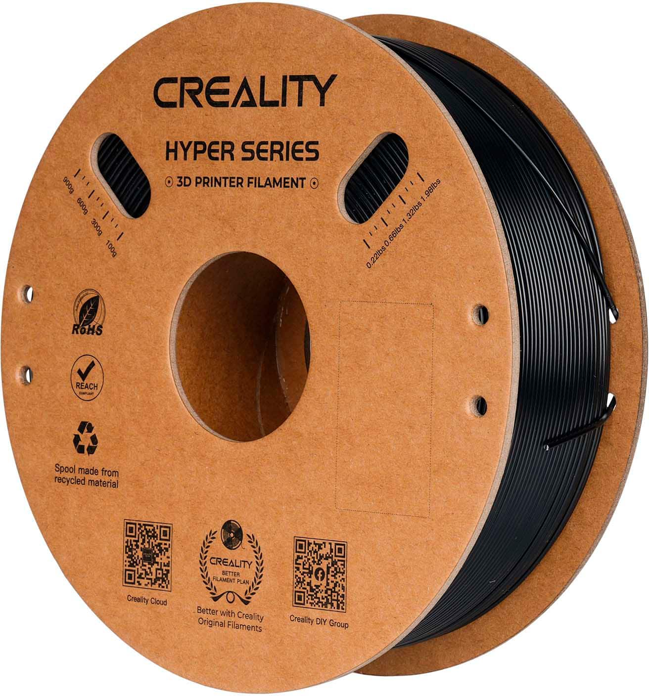 Creality Hyper Series 900g 3D Printer Filament 9lbs - Polotil 600g 300g 100g I 0.22lbs ROHS REACH Spool made from recycled material Creality Better Filament Plan Creality DIY Group