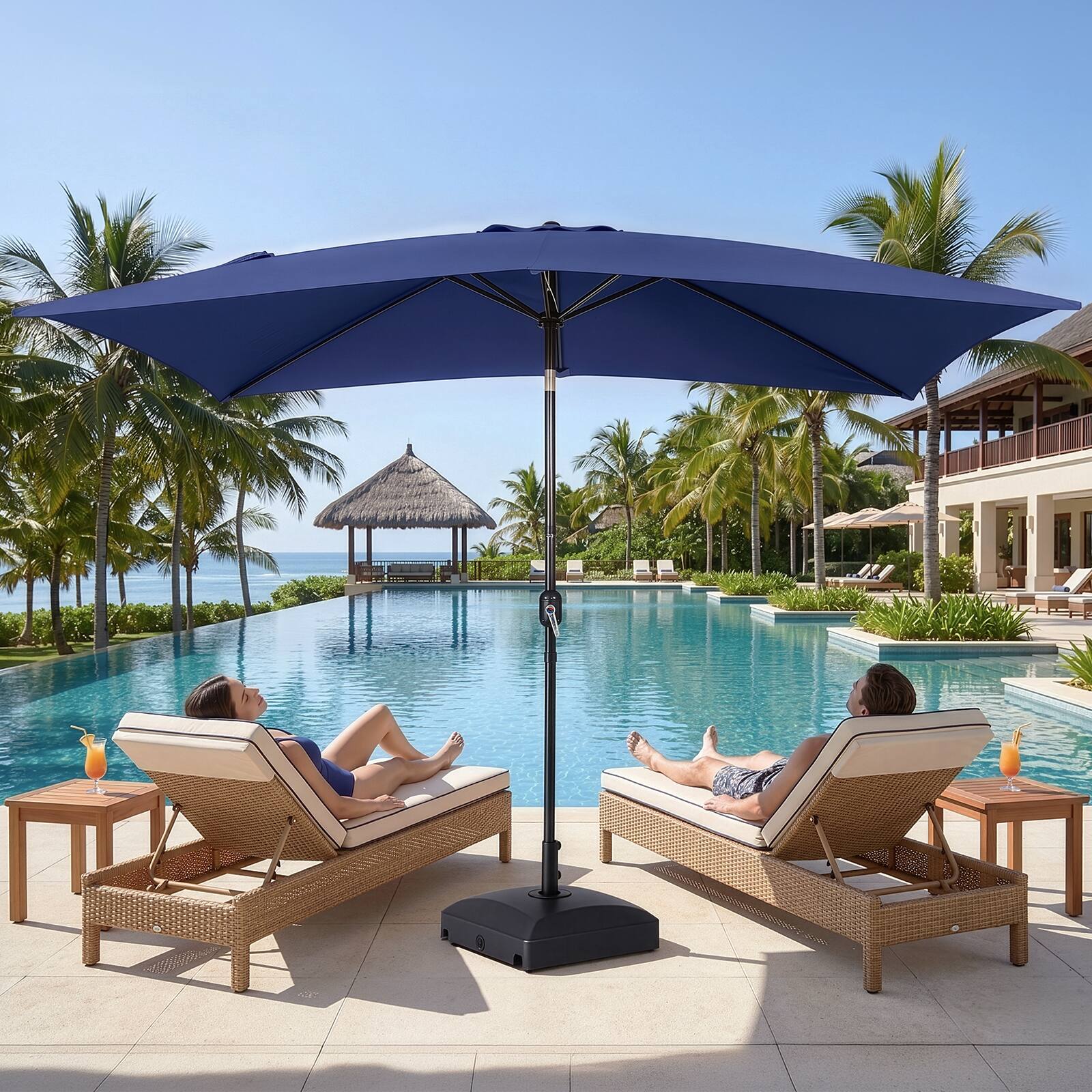 Back. Winado - 10x6.5 ft Patio Umbrella Outdoor Umbrella with Push Button Tilt and Crank, Umbrella Outdoor Patio.