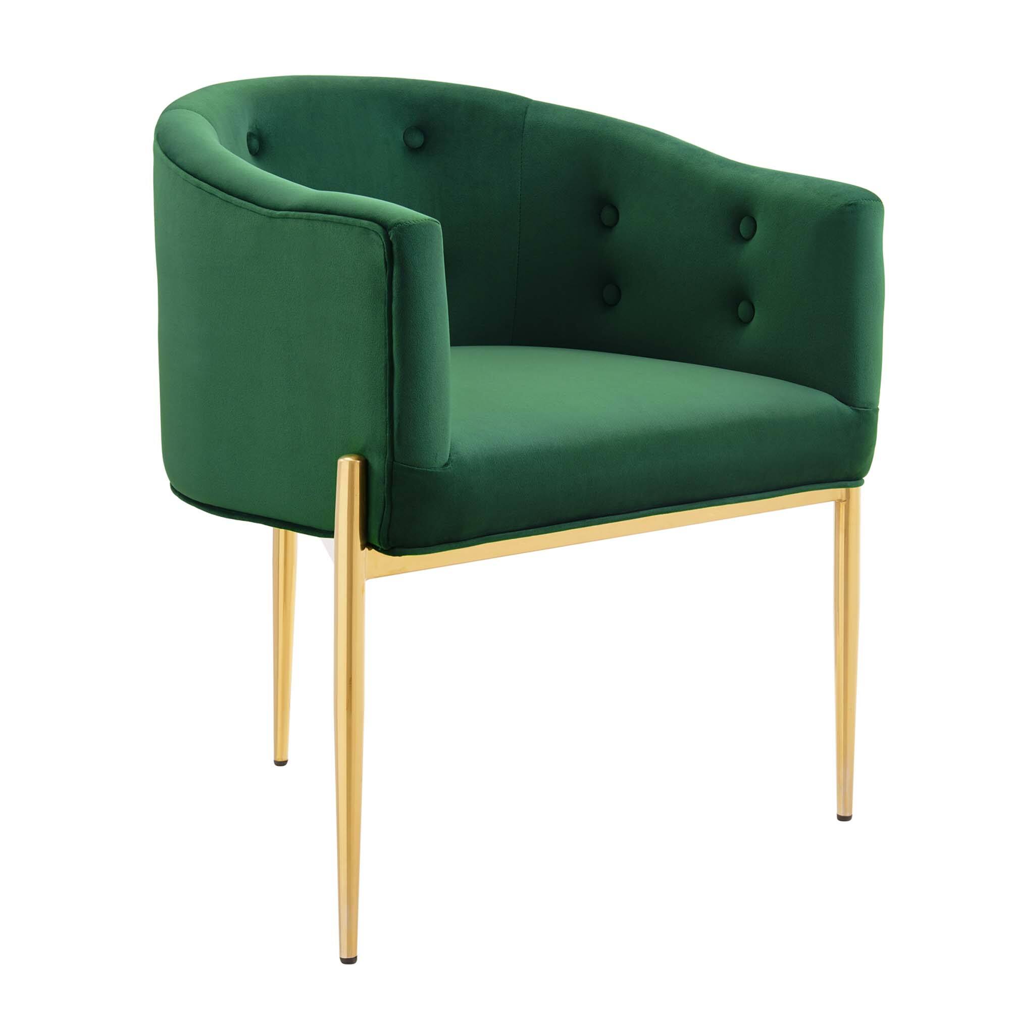 Angle. Modway - Savour Tufted Performance Velvet Accent Chair by Modway - Emerald.