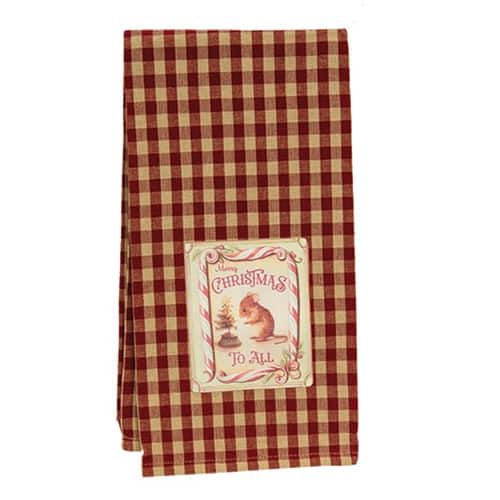 BreeBe - Christmas Mouse Dish Towel - Red