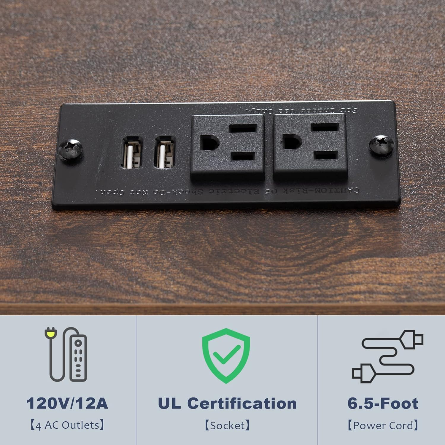 TFA aaadas E6E 0r0 MOR 00-29045 Electric FO N-1 120V/12A 4 AC Outlets UL Certification 6.5-Foot Socket [Power Cord]