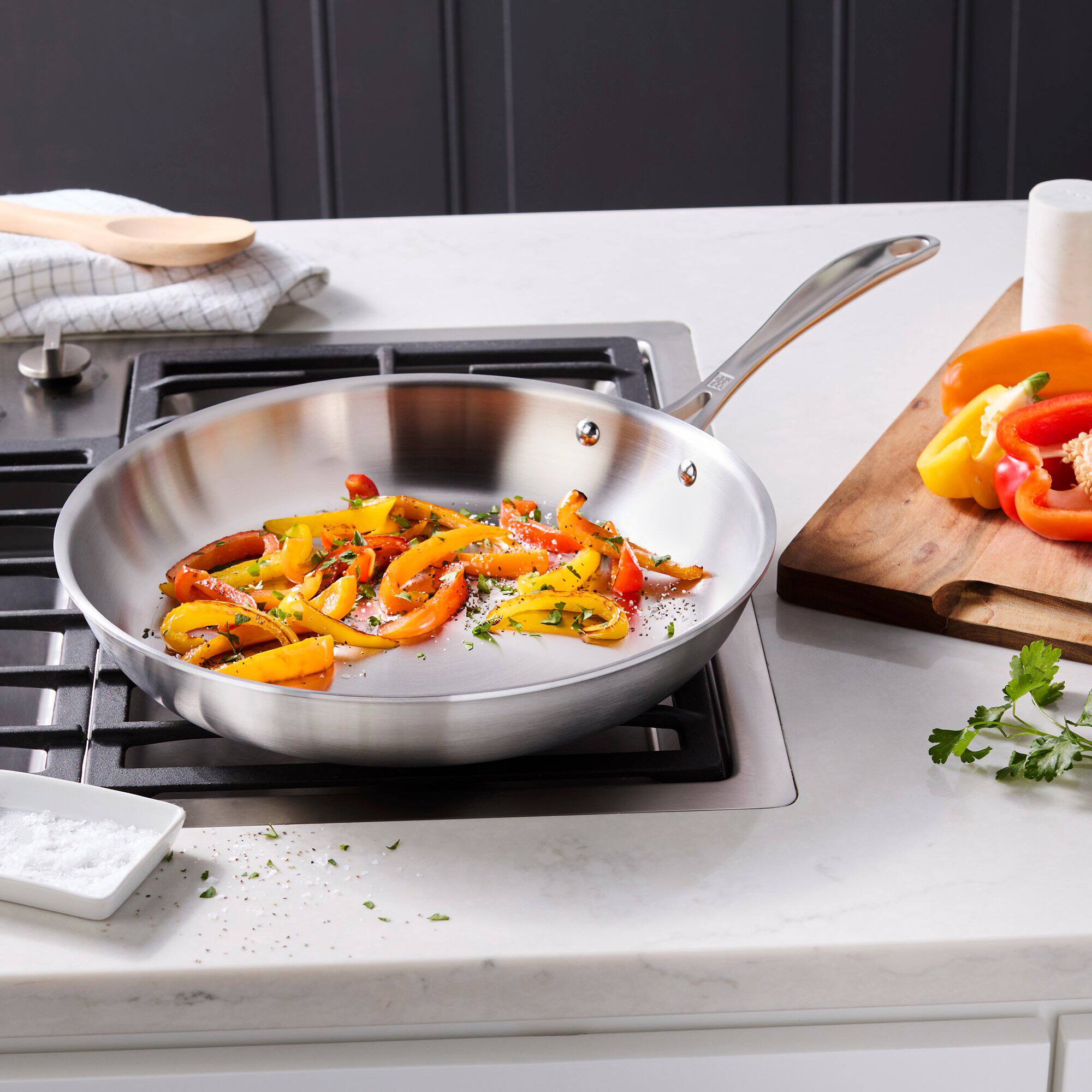 Alt View 3. ZWILLING - ZWILLING Spirit 3-ply 12-inch Stainless Steel Fry Pan - Stainless Steel.