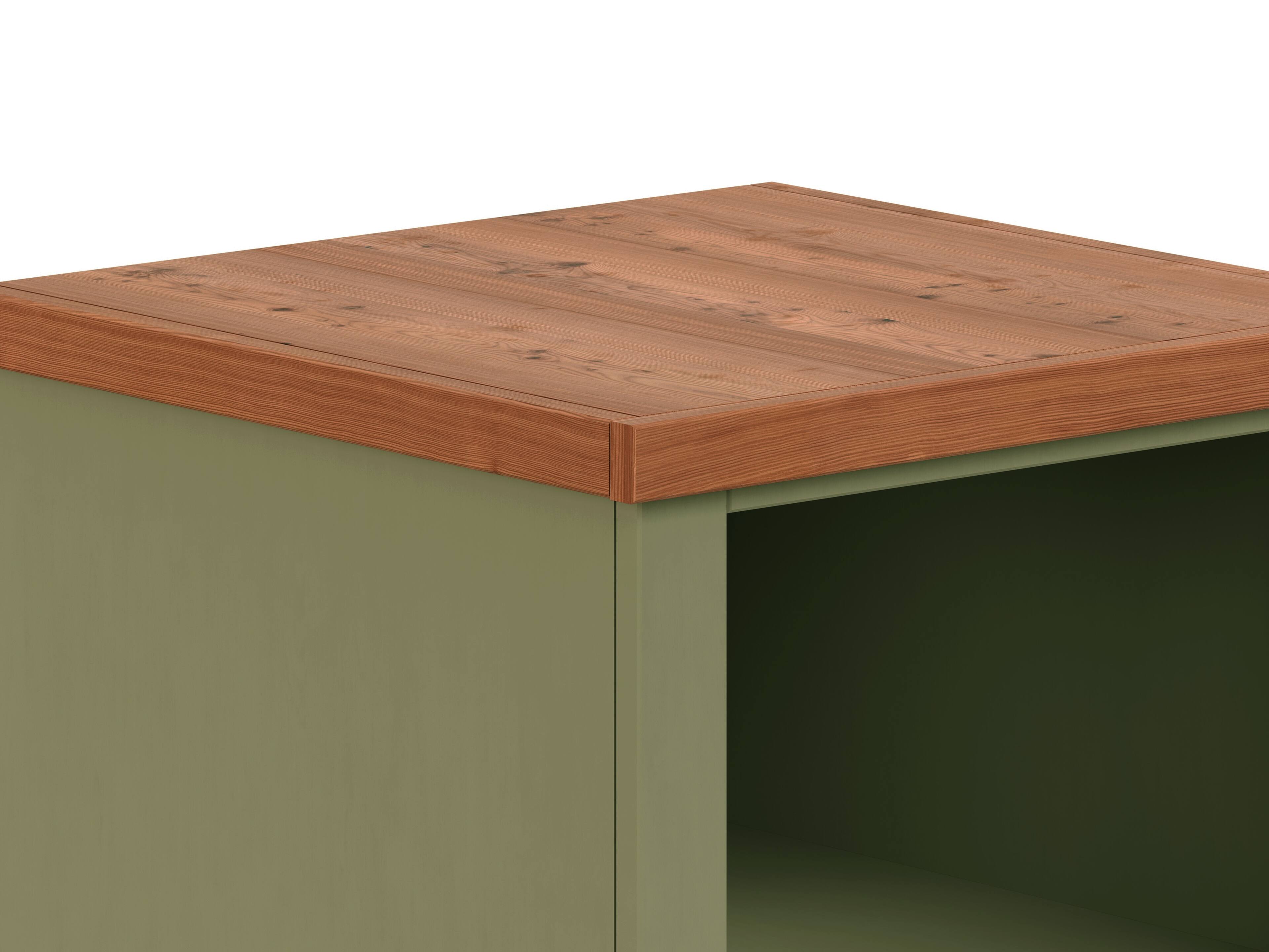 Alt View 2. TinyHomie - 22 inch One Drawer File No Assembly Required Sage Green and Fruitwood Finish.