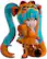 Alt View 1. Youtooz - Hatsune Miku - Lasagna Splatter Garfield Miku 5.1" Vinyl Figure.