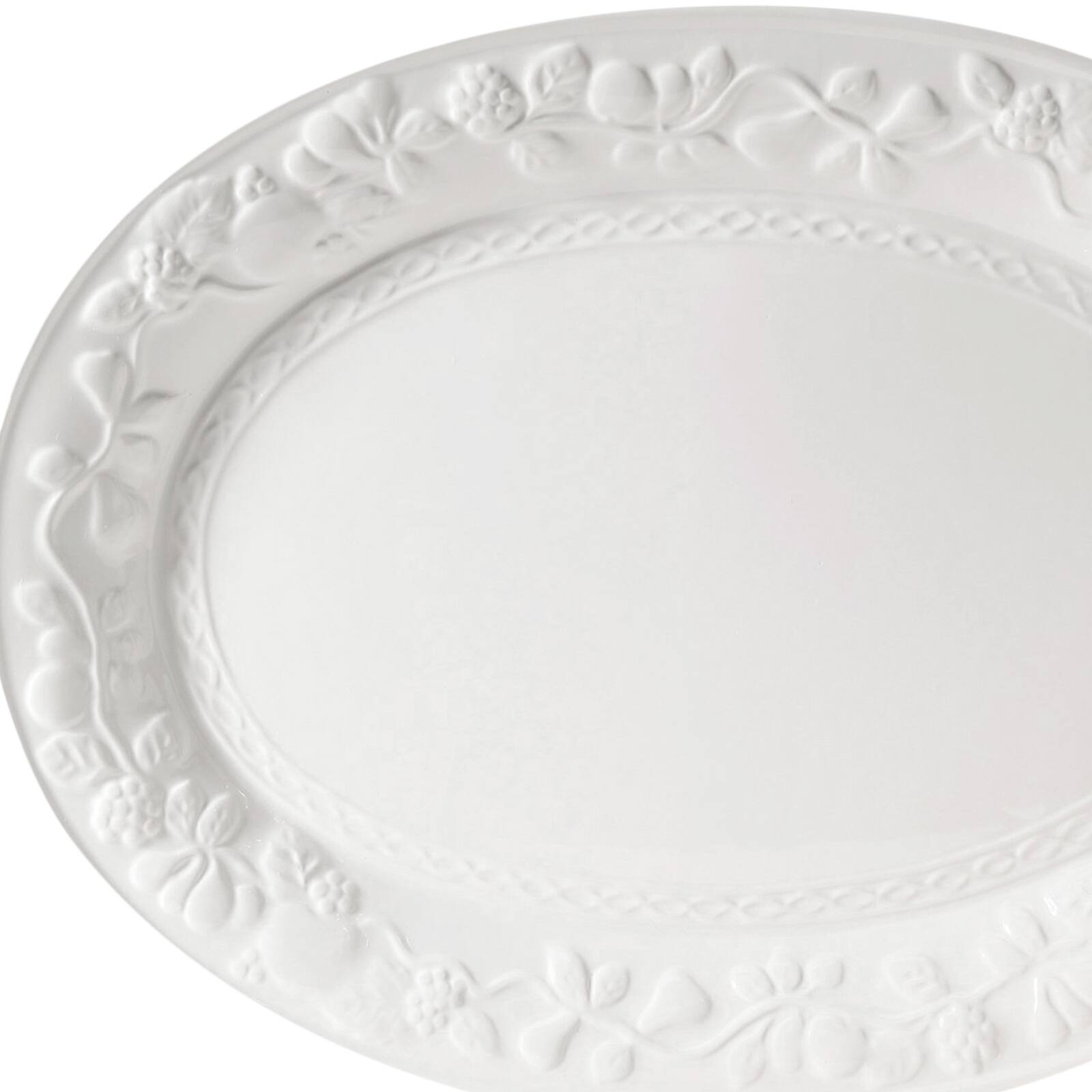 Alt View 4. Gibson - Gibson Home Fruitful 18.75 Inch Oval Platter - White.