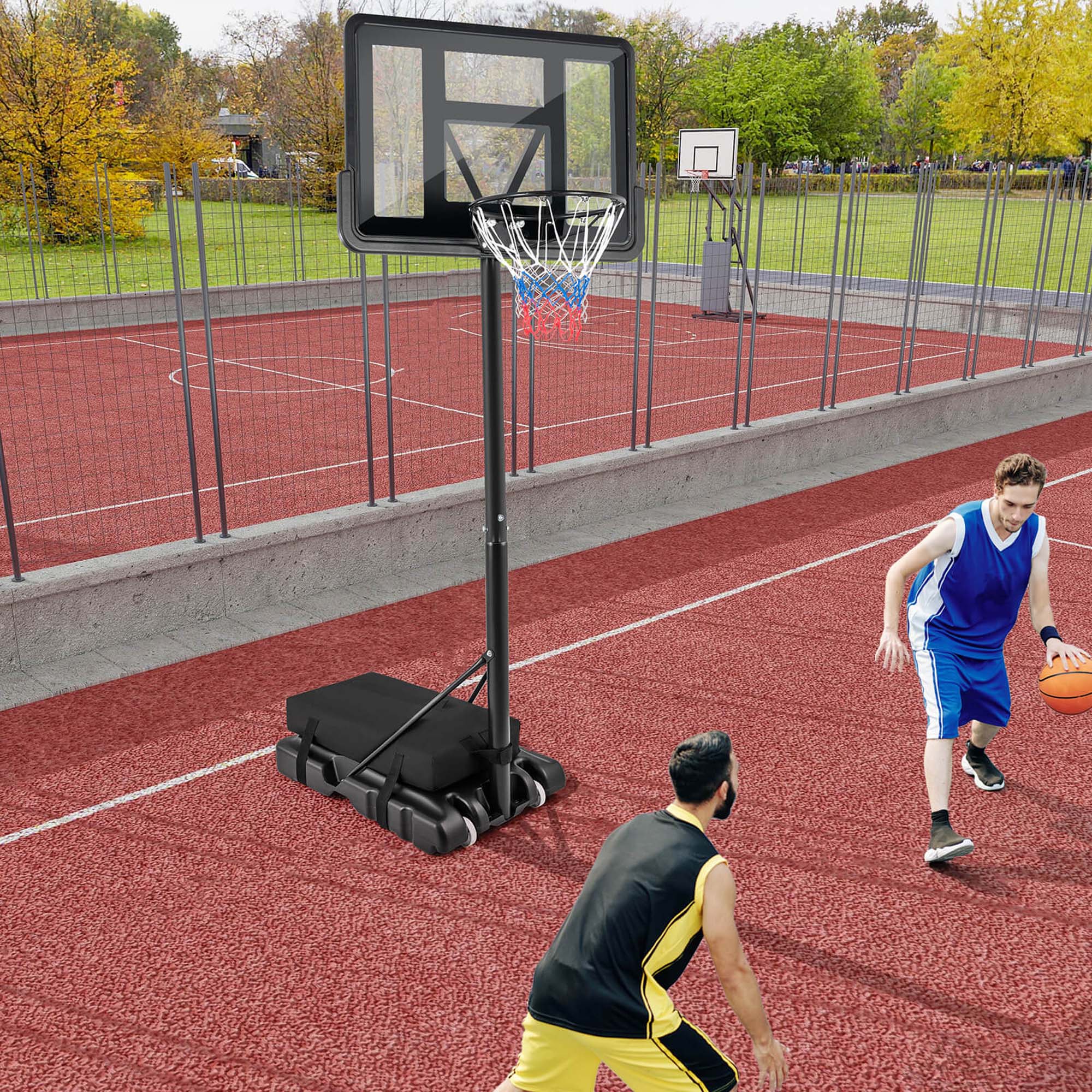 Alt View 1. Costway - Costway Portable Basketball Hoop Stand Adjustable Height with Shatterproof Sandbag Wheels - Black.