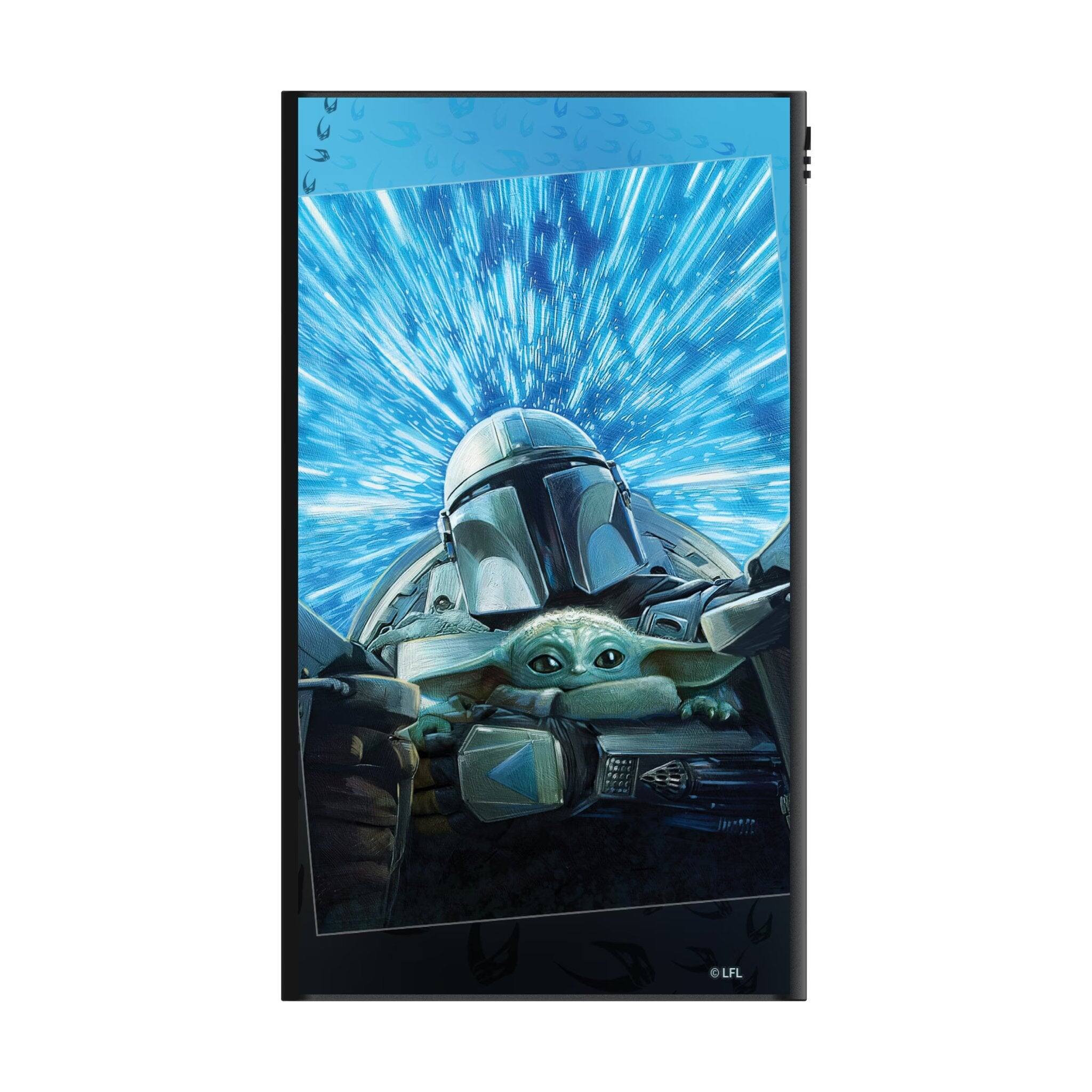 Angle. Keyscaper - Star Wars: The Mandalorian Portrait 5000mAh Flat Powerbank - Grogu and Din Djarin.