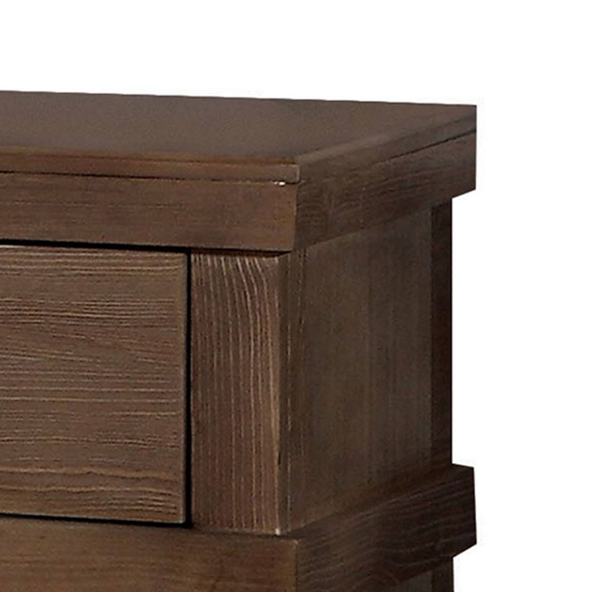 Alt View 1. Manhattan Lane - Two Drawer Nightstand With Metal Handle - Brown.