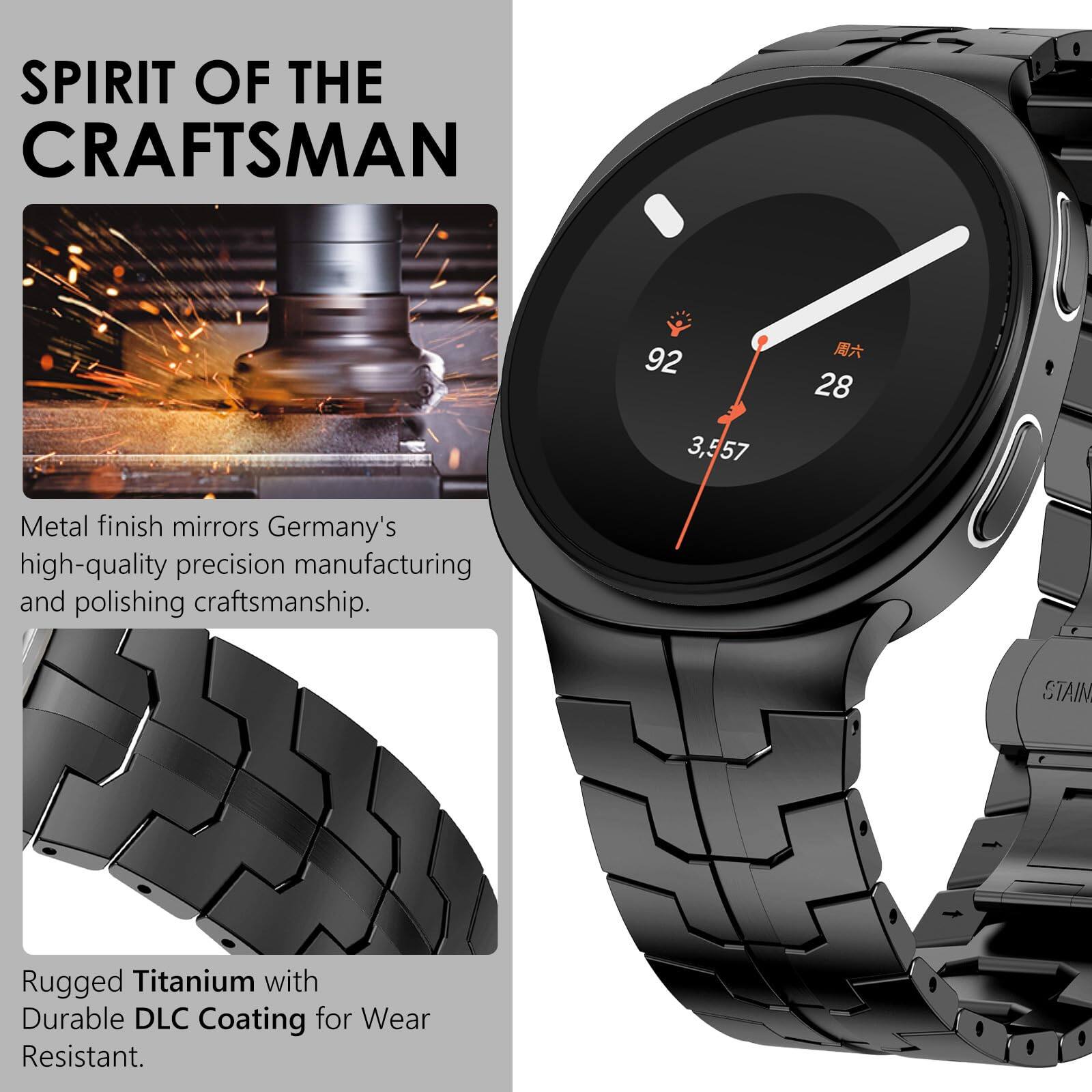SPIRIT OF THE CRAFTSMAN

Metal finish mirrors Germany's high-quality precision manufacturing and polishing craftsmanship.

Rugged Titanium with Durable DLC Coating for Wear Resistant.

92 3,557
28