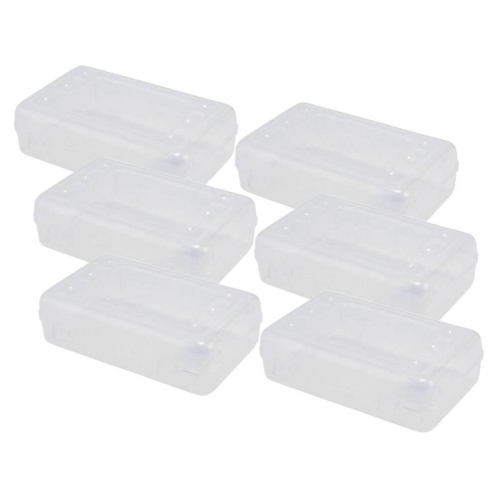 Front. Advantus - Advantus Pencil Box Clear, Pack of 6.