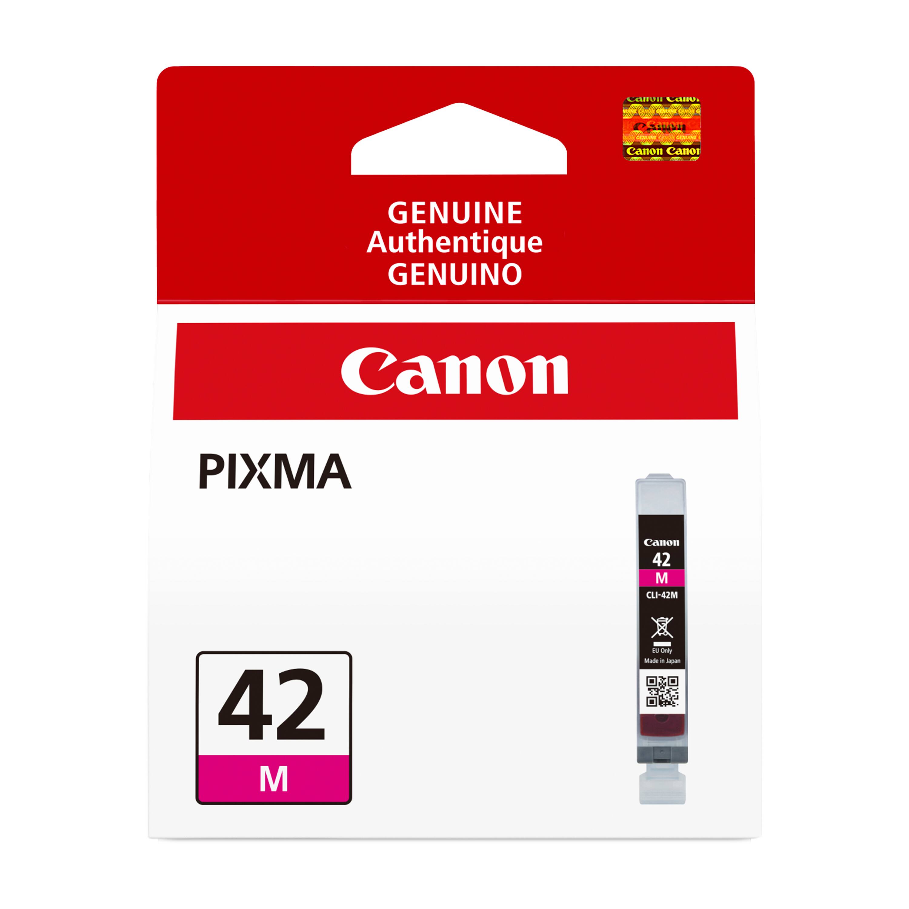 Canva Canv
ON CARGE DESERVE 00154
P Amou COUNT ON
Canon Canor
GENUINE Authentique GENUINO
Canon
PIXMA
Canon 42 M CLI-42M
42 M
EU Only Made in Japan