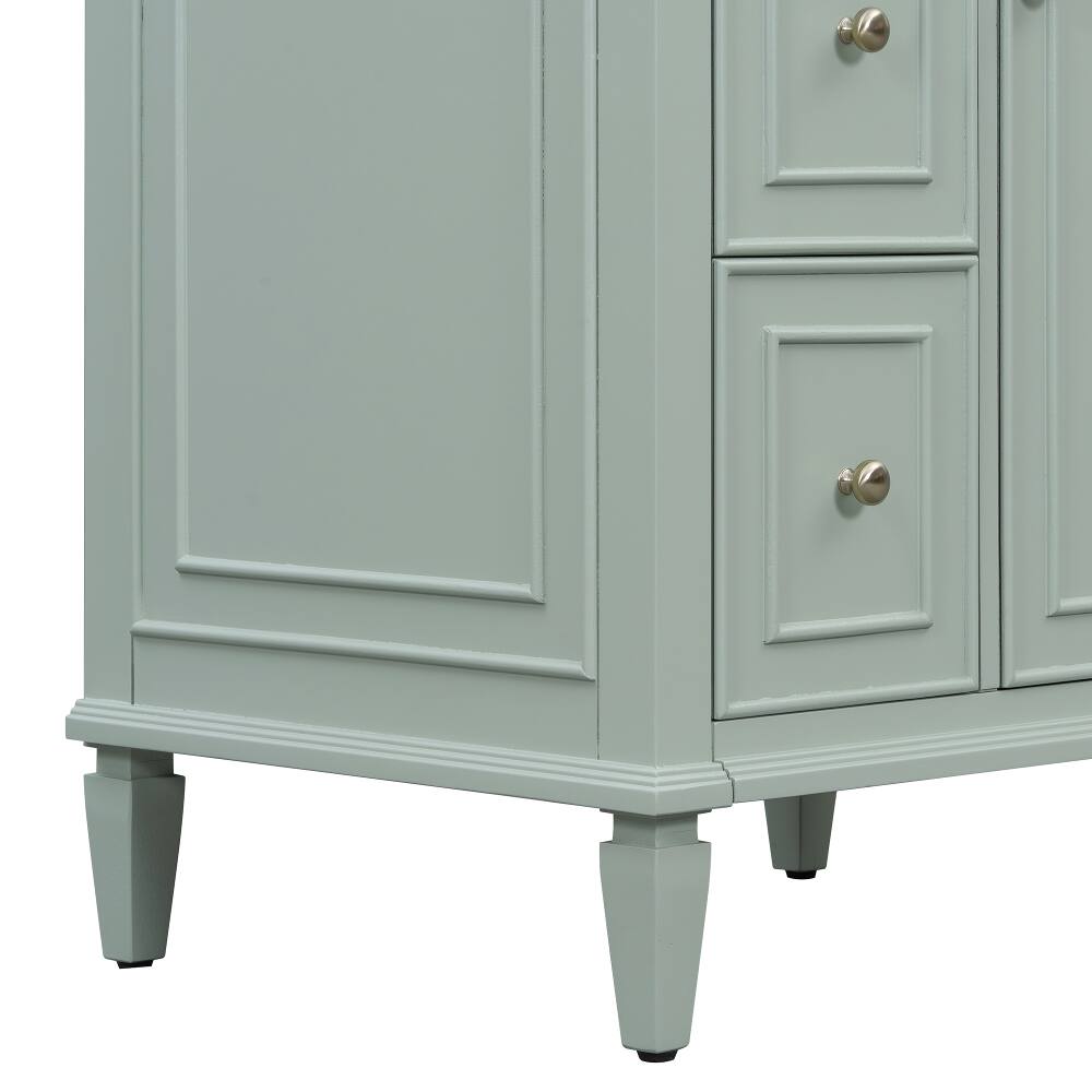 Alt View 7. Loheer - Loheer 24 inch bathroom vanity with sink, green bathroom vanity cabinet, vanity with adjustable shelf and ceramic basin - Green.