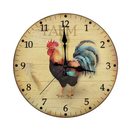 Front. Oumilen - 12" MDF Wall Clock - Brown.