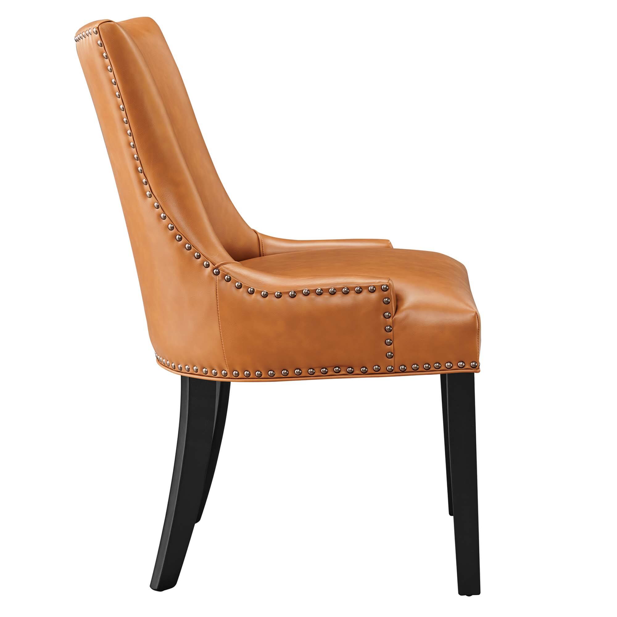 Left. Modway - Marquis Vegan Leather Dining Chair by Modway - Brown.