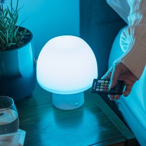 Alt View 2. Xtreme - Multi-Color LED Accent Mushroom Lamp with White Base and Remote Control - White.