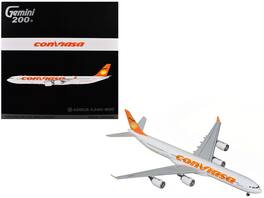 GeminiJets - Airbus A340-600 Commercial Aircraft Linea Aerea Conviasa (YV3545) Tail Gemini 200 Series 1/200 - White with Orange