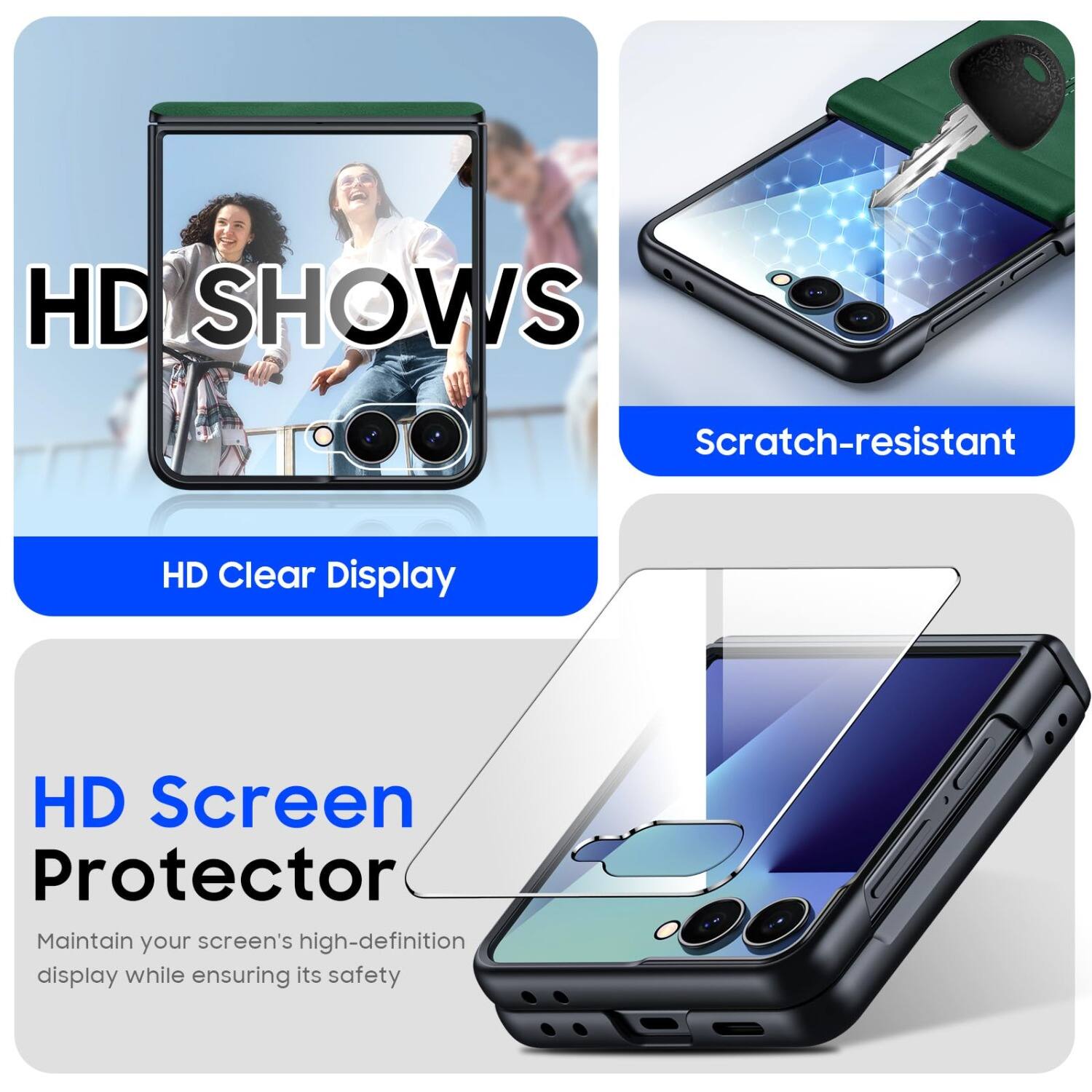 HD SHOWS  
Scratch-resistant  
HD Clear Display  
HD Screen Protector  
Maintain your screen's high-definition display while ensuring its safety
