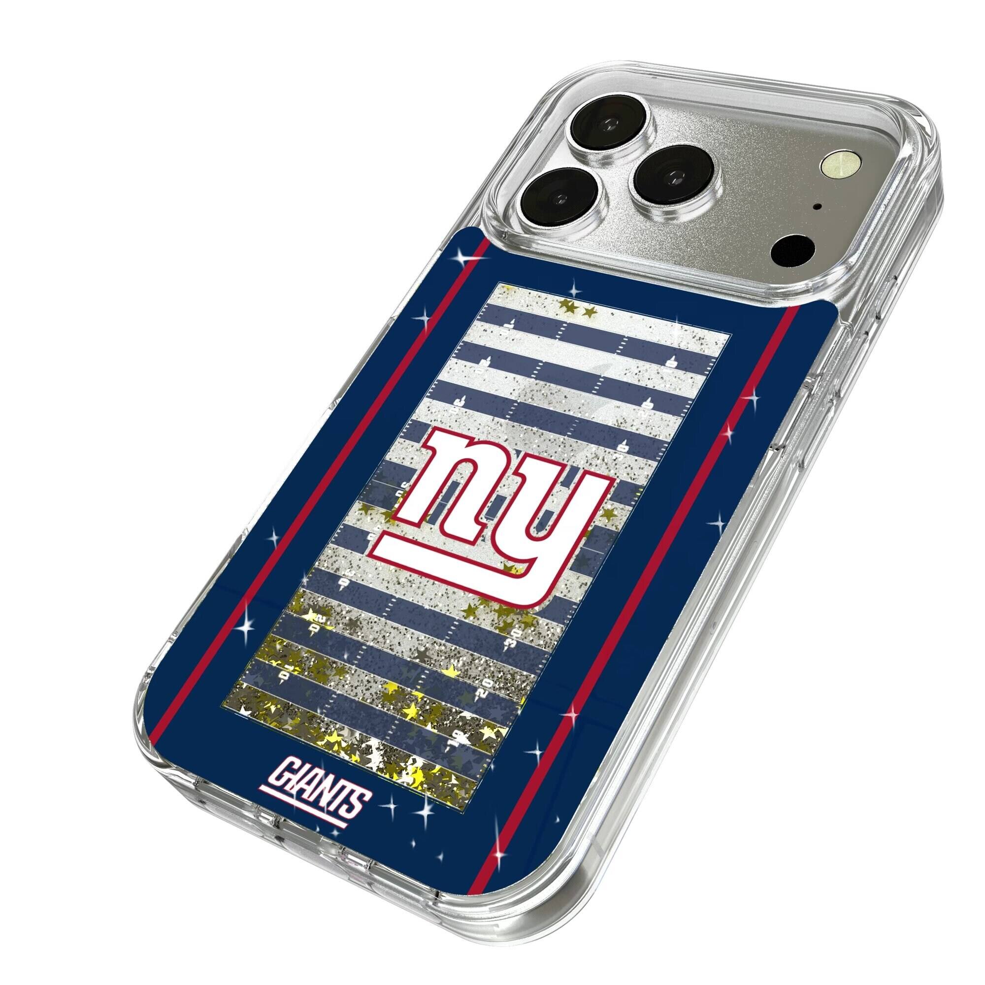Alt View 1. Keyscaper - New York Giants iPhone Field Design Glitter Case - 15 Pro Max - Multicolor.