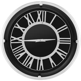 Costway - 13.5 Inch Silent Wall Clock with Frame Roman Number Glass Cover - Silver