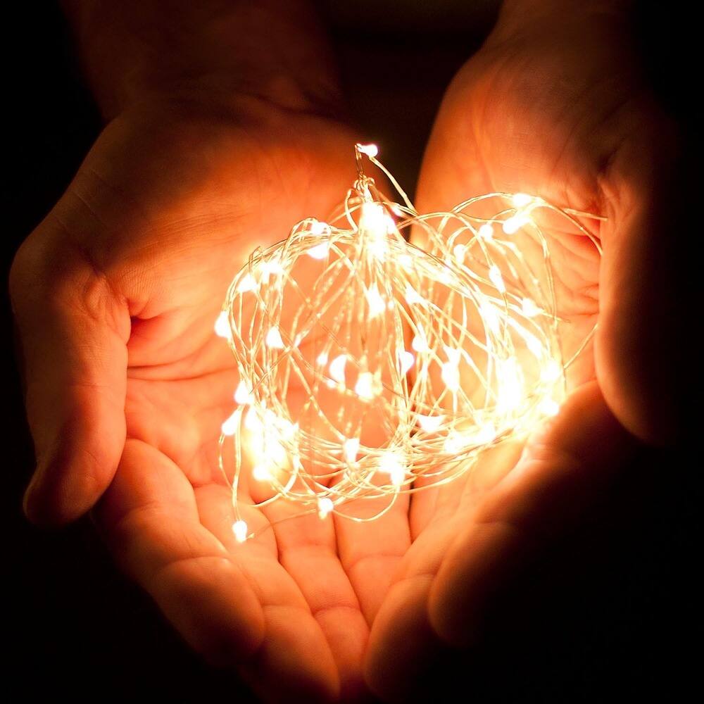 Back. PARKER SLATER - Warm White Fairy Lights, 30 LED 9.5FT Battery Operated Firefly String for Indoor/Outdoor - ‎Warm White.