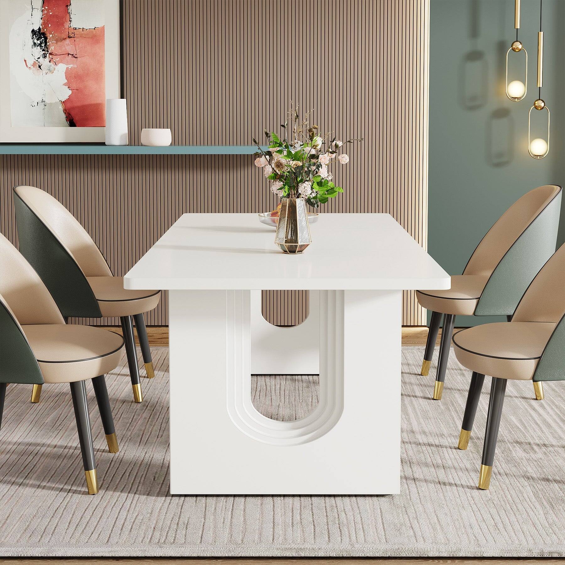 Alt View 1. Tribesigns - Office Multipurpose Table, For Everyday Items and Shared Use in Workspaces and Reception Areas - White.