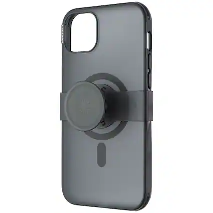 Front. PopSockets - PopSockets Phone Grip and Slide Case for MagSafe for iPhone 14 Plus - Black - Black.