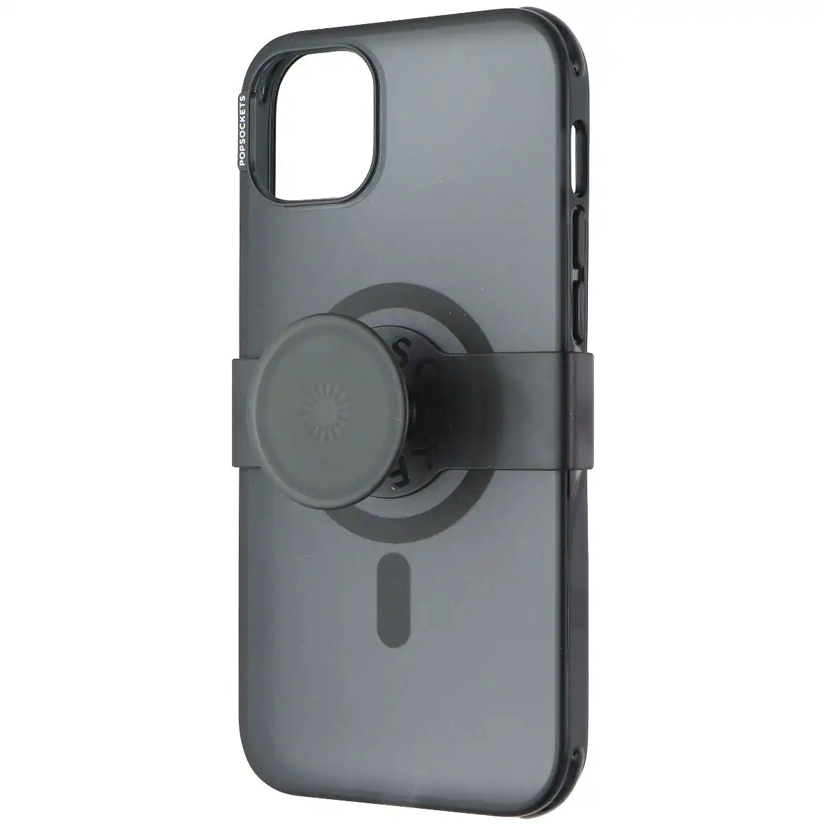 Front. PopSockets - PopSockets Phone Grip and Slide Case for MagSafe for iPhone 14 Plus - Black - Black.