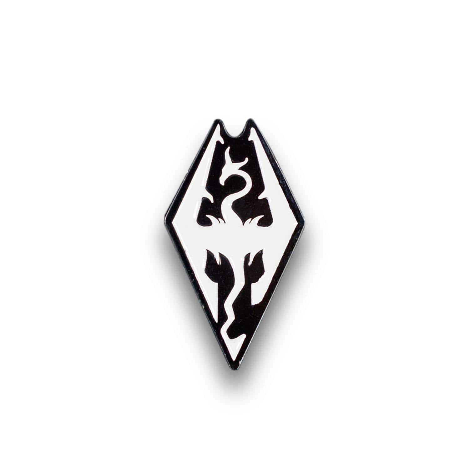 Just Funky - Skyrim Collectibles | Skyrim Dragon Logo Enamel Pin| Collector Pin - Silver