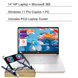 HP - 14" Laptop - Intel Quad-Core, 8GB RAM - 128GB eMMC - Copilot - For Everyday Productivity & Smart Learning - Rose