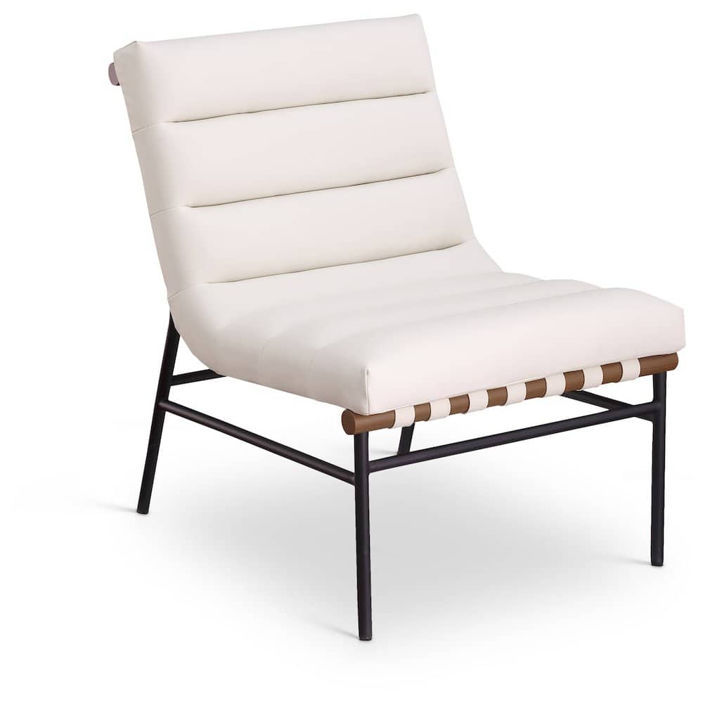 Meridian Furniture - Burke Cream Vegan Leather Accent Chair - Beige