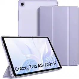 Fintie - Slim Case for Samsung Galaxy Tab A11+ / Tab A9+ 11 Inch, Translucent Frosted Back Cover, Lightweight Tri-fold Stand - Lilac Purple