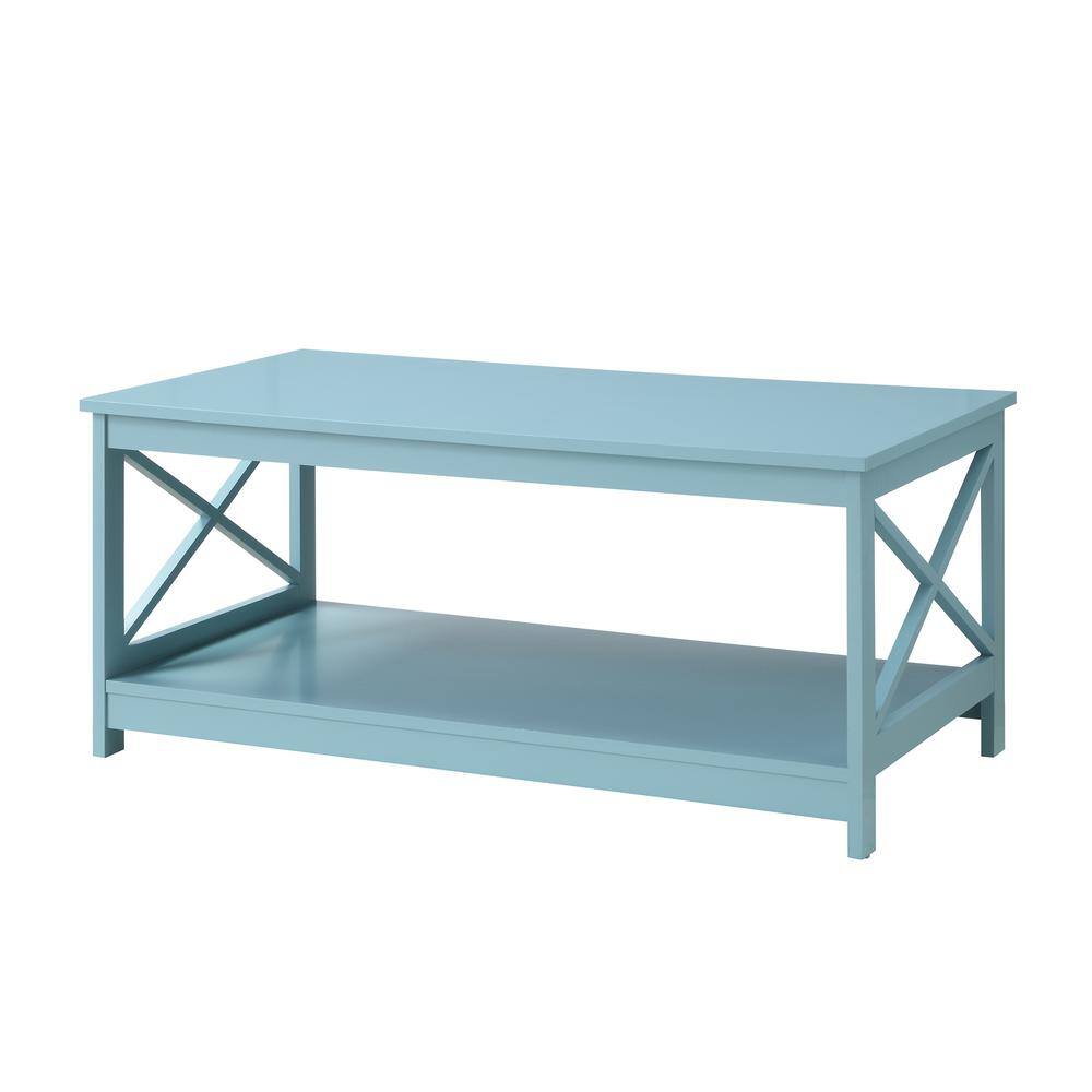 Front. Convenience Concepts - Oxford Coffee Table - Sea Foam Blue.