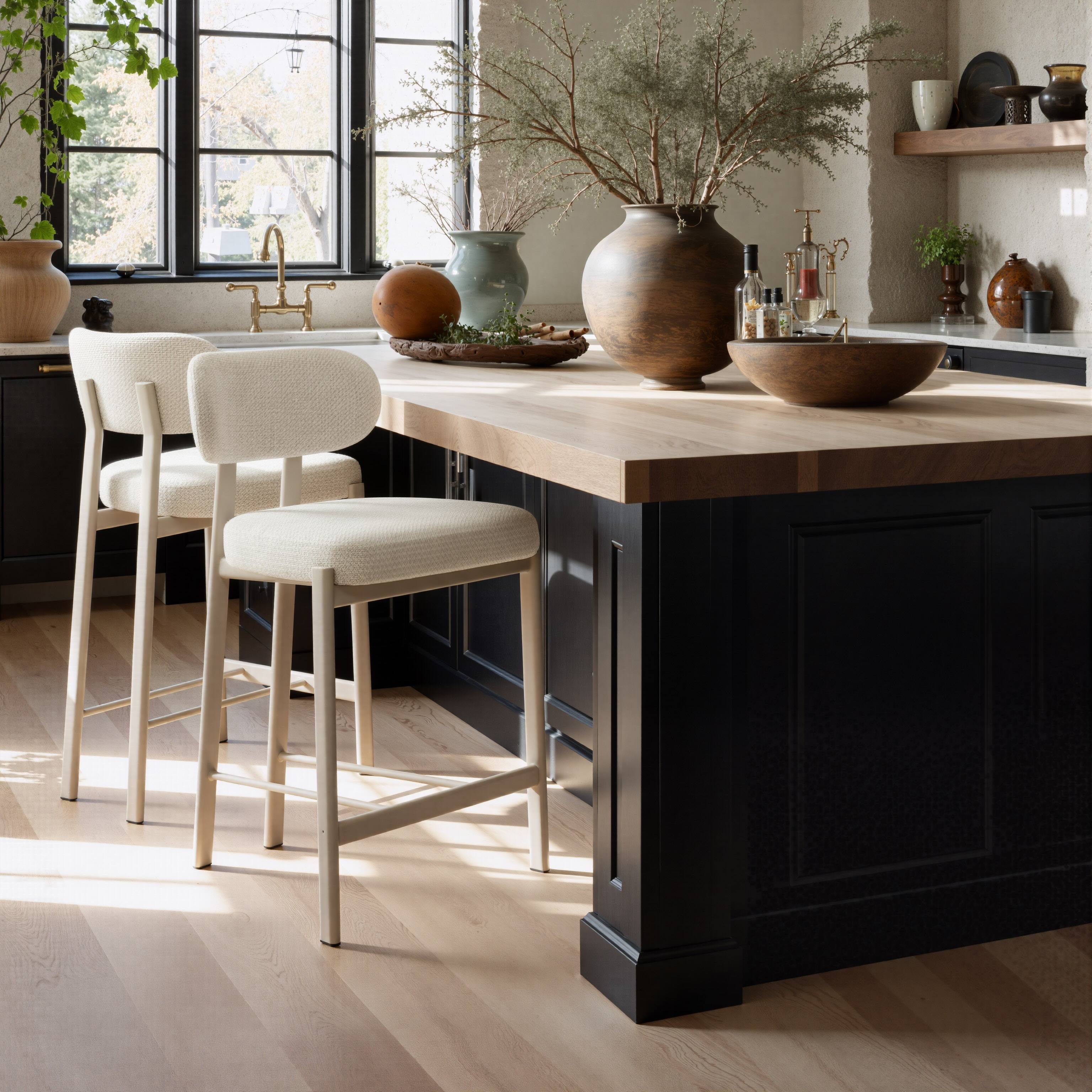 Angle. Hivvago - Aurea Counter Stool (Set of 2) Light Gray - Light Gray.