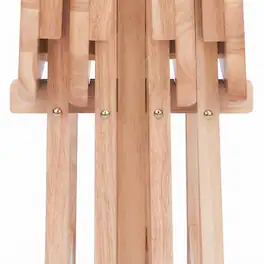 FurniFact - Solid Wood Snack Table Set with Folding Stand, TV Trays Small End Table - Natural