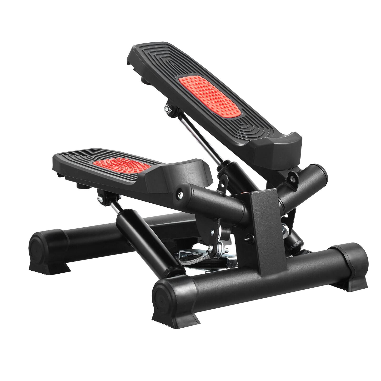 Alt View 5. VEVOR - Stair Stepper, Mini Stepper for Exercise at Home, Hydraulic Fitness Twist Stepper with Resistance Bands - Red,Black.